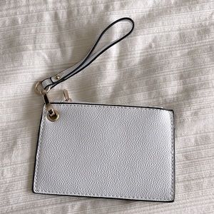 NWOT White Wristlet with Gold hardware.